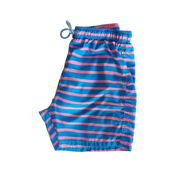 Boardies Apparel Swim Trunks Board Shorts Blue Pink Striped Men's sz XL - Picture 3 of 10